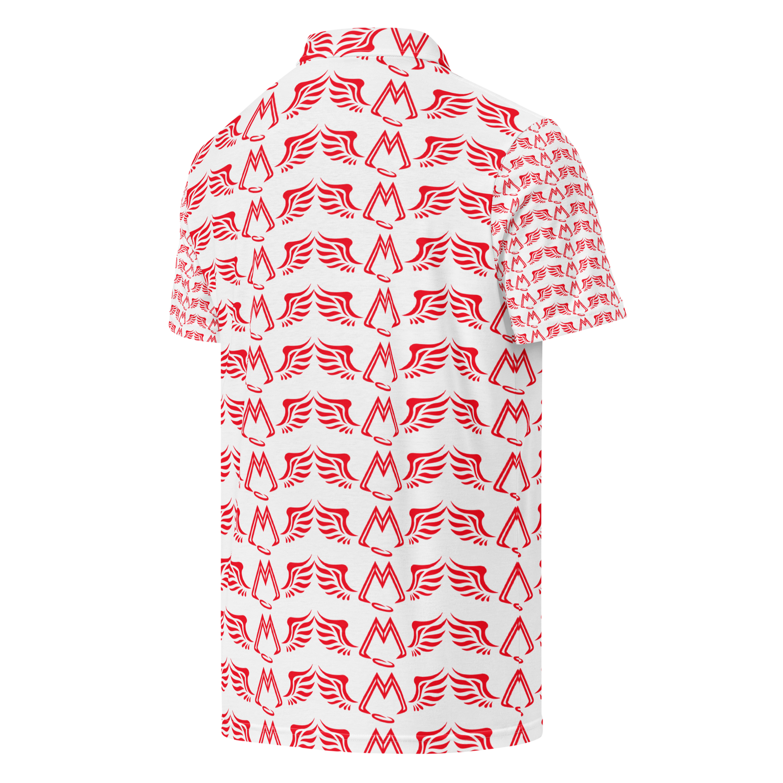 Men’s White Slim Fit Polo With Duplicated Red MM Iconic Logo