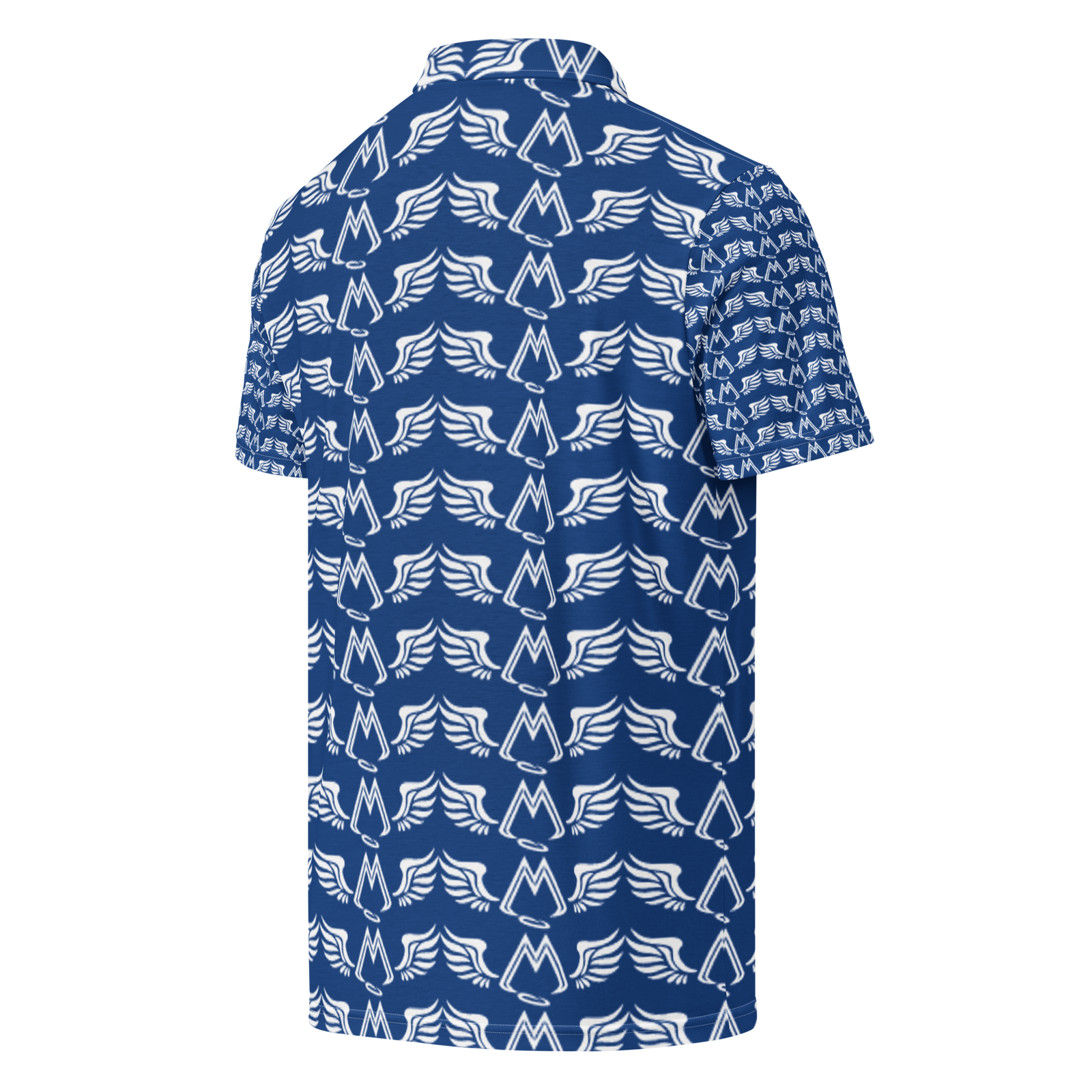 Men’s Blue Slim Fit Polo With Duplicated White MM Iconic Logo