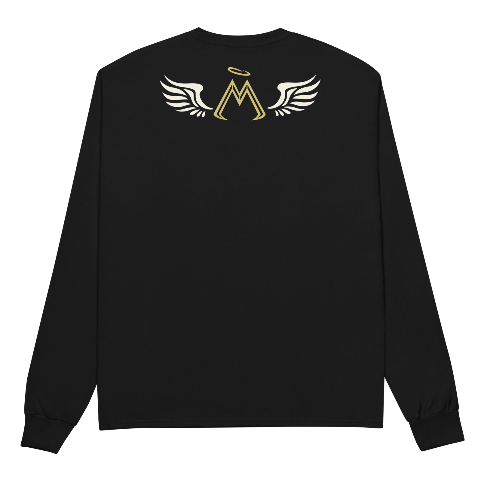 Men's Black Champion Long Sleeve Shirt With Classic MM Iconic Logo