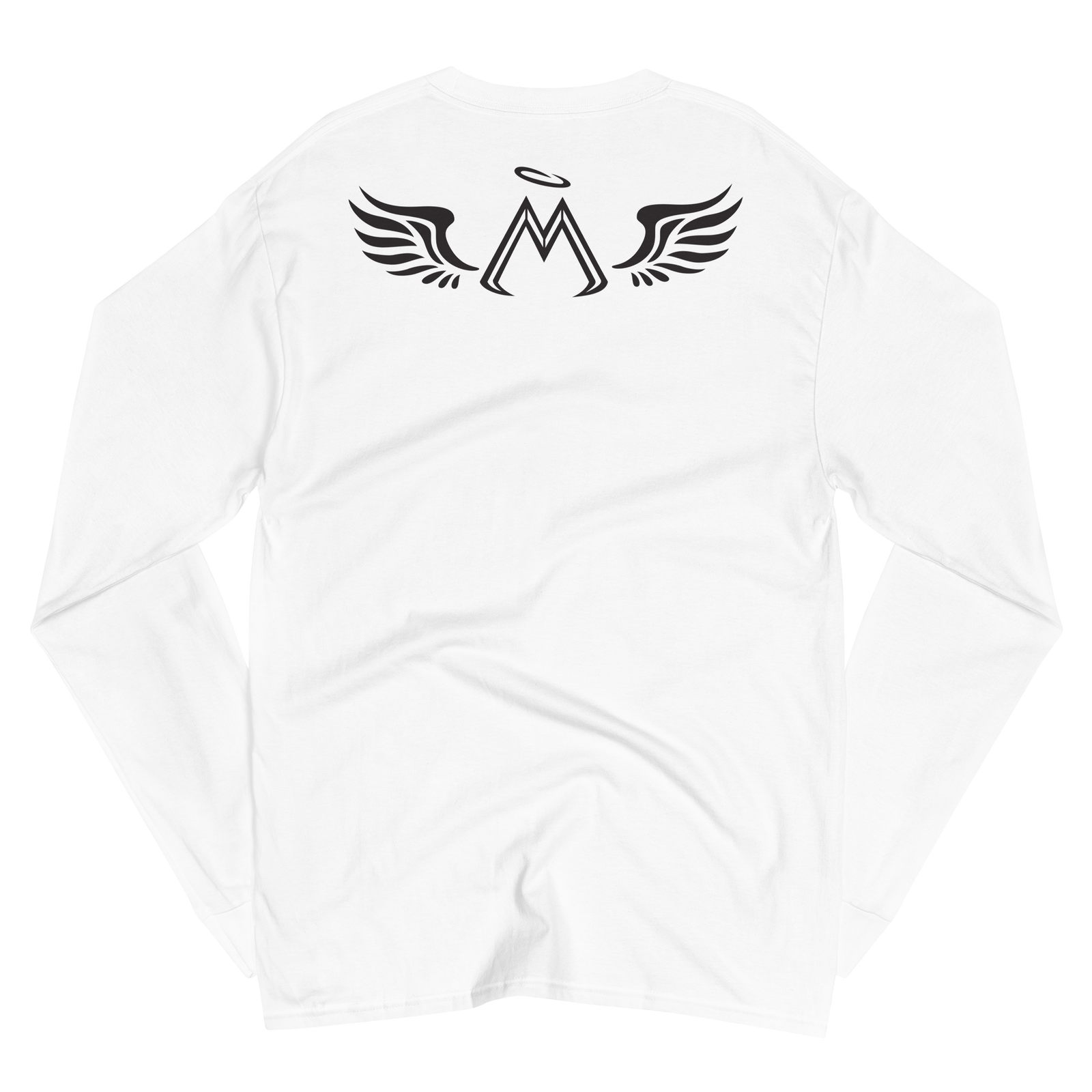 Men's White Champion Long Sleeve Shirt With Black MM Iconic Logo