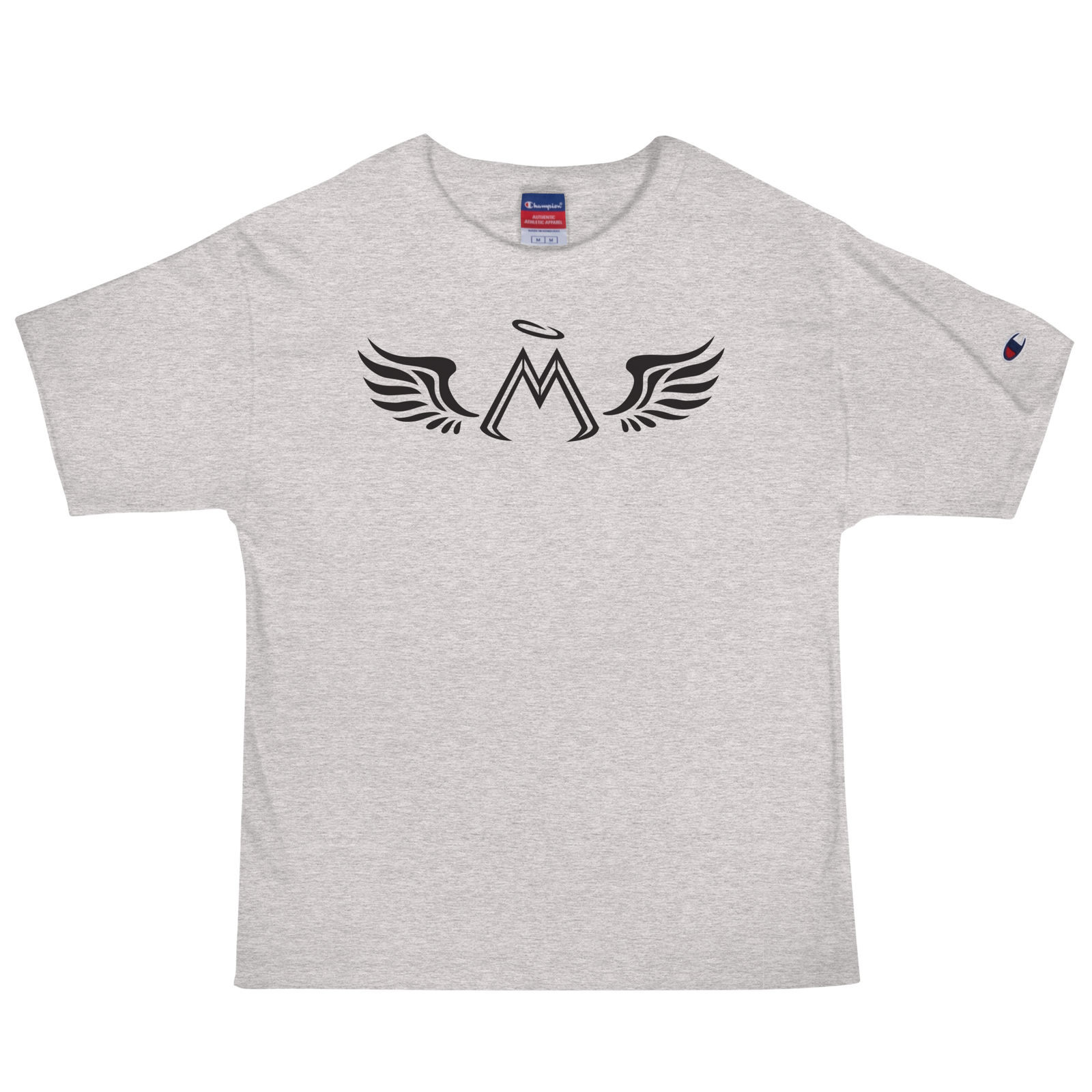 Men's Oxford Grey Heather Champion T-Shirt With Black MM Iconic Logo