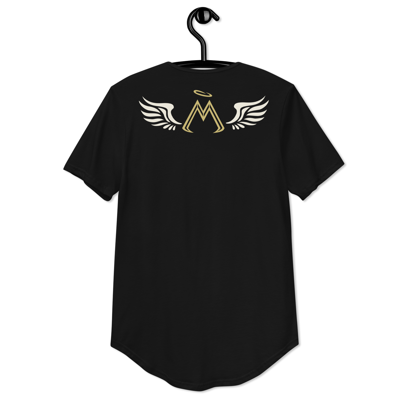 Unisex Black Curved Hem T-Shirt With Classic MM Iconic Logo