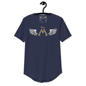 Navy Curved Hem T-Shirt With Classic MM Iconic Logo