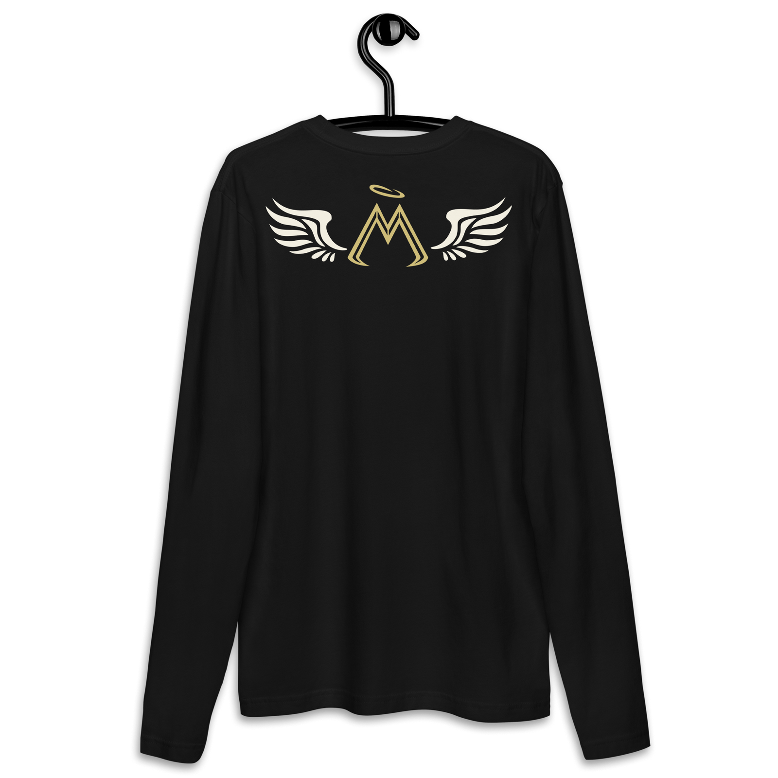Black Long Sleeve Fitted Crew With Classic MM Iconic Logo