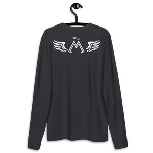 Dark Grey Long Sleeve Fitted Crew With White MM Iconic Logo
