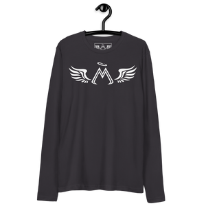 Dark Grey Long Sleeve Fitted Crew With White MM Iconic Logo