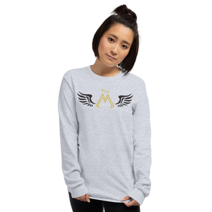 Sport Grey Unisex Long Sleeve Shirt With Gold-Black MM Iconic Logo
