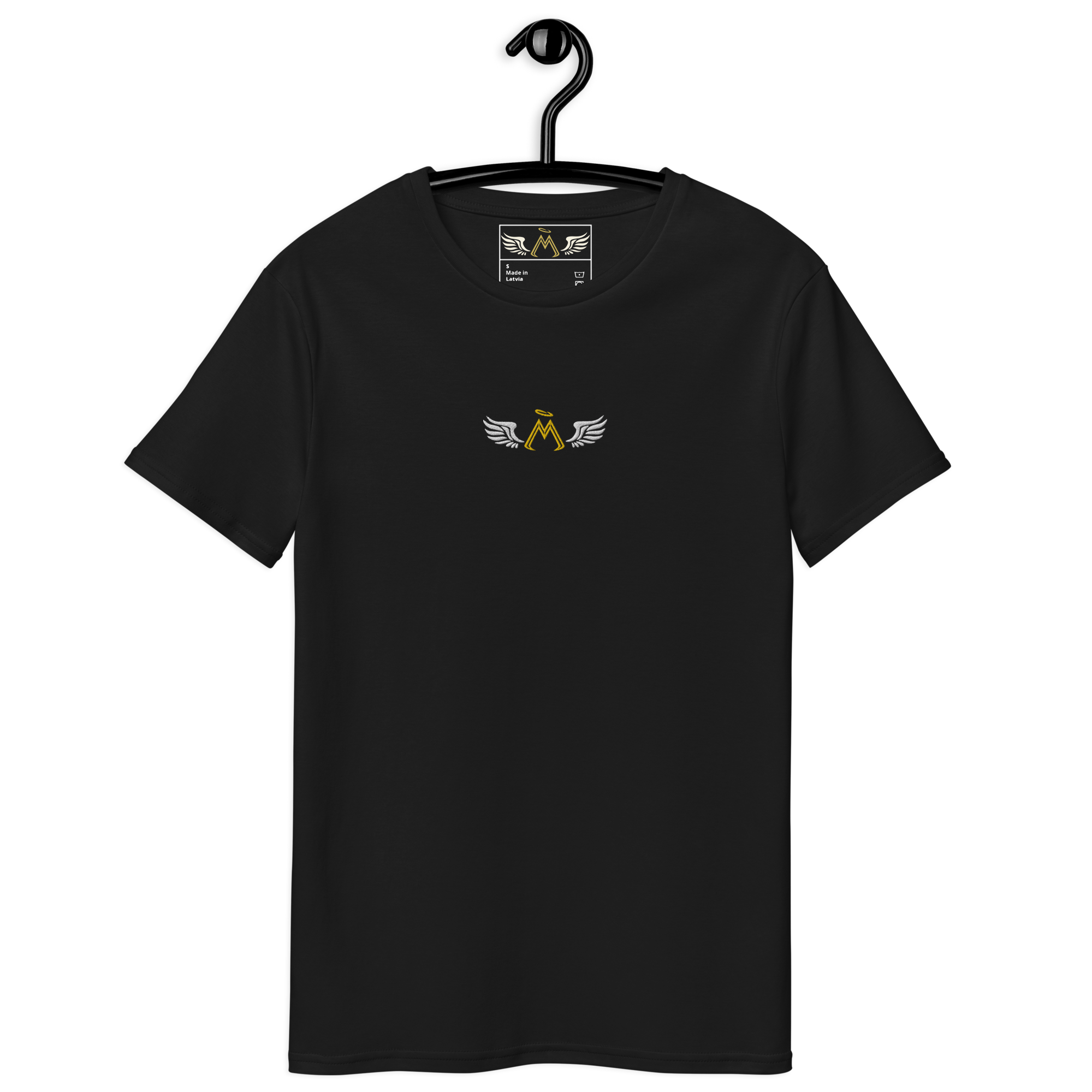 Black Premium Cotton T-Shirt With Embroidered Classic MM Iconic Logo