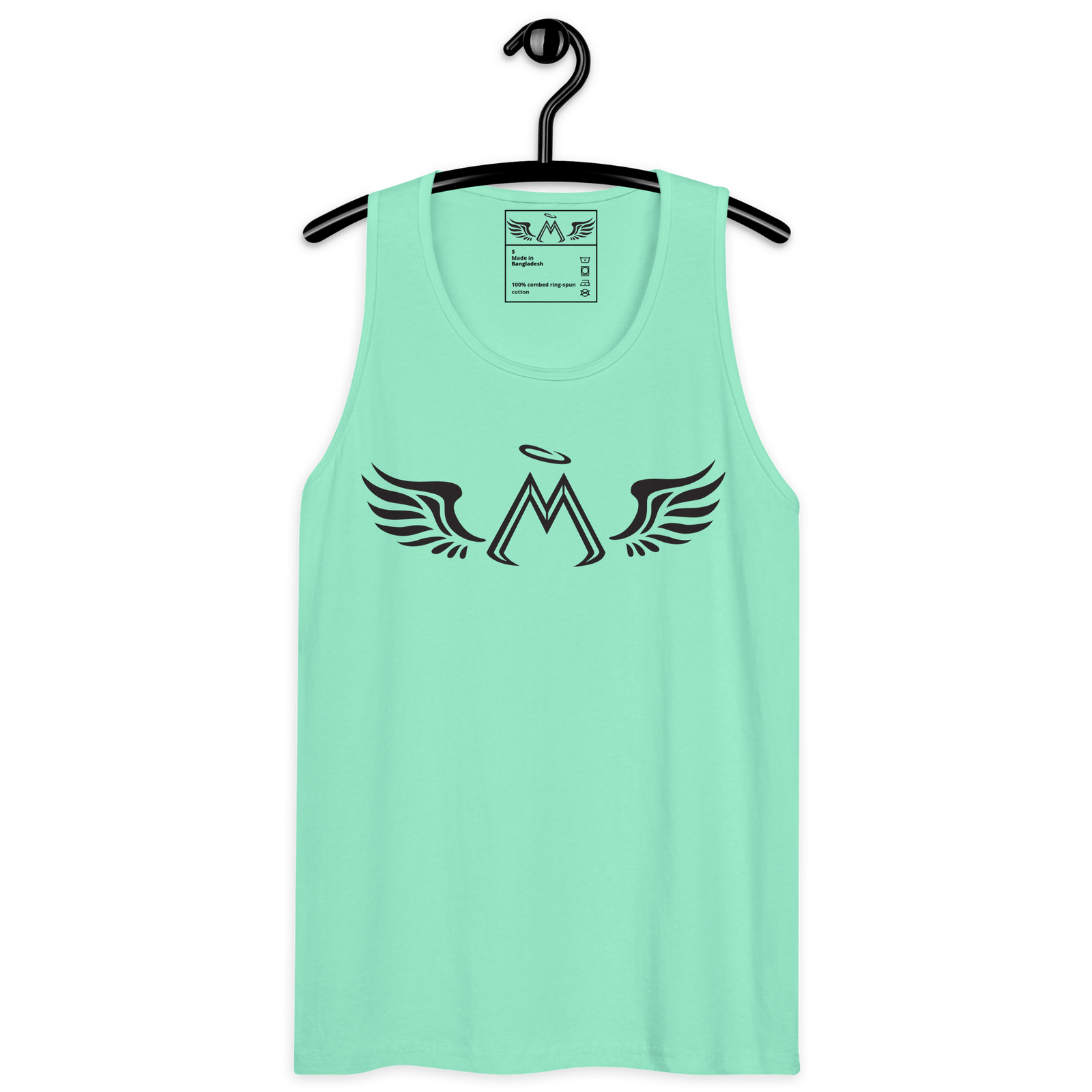 Mint Green Premium Tank Top With Black MM Iconic Logo