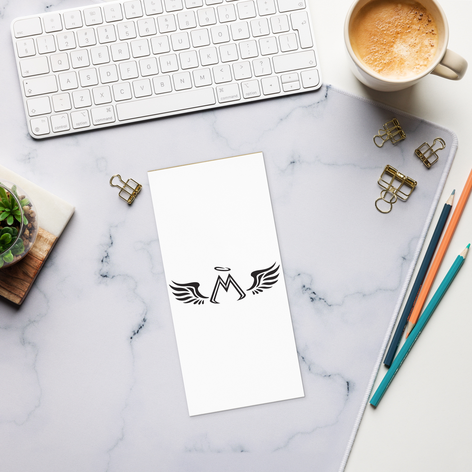 White Notepads With Black MM Iconic Logo