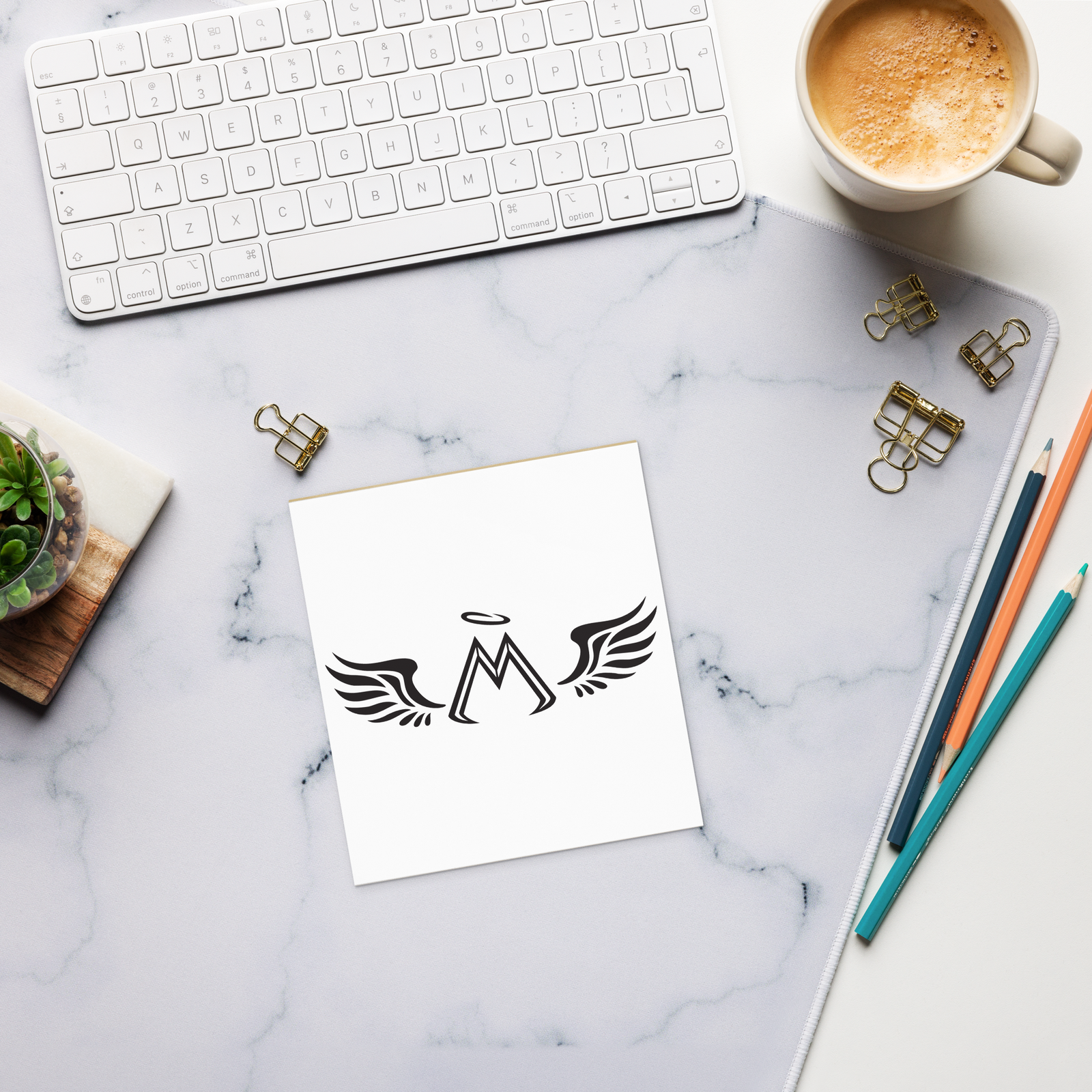 White Notepads With Black MM Iconic Logo