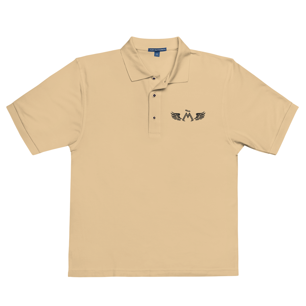 Stone Tan Premium Polo With Embroidered Black MM Iconic Logo