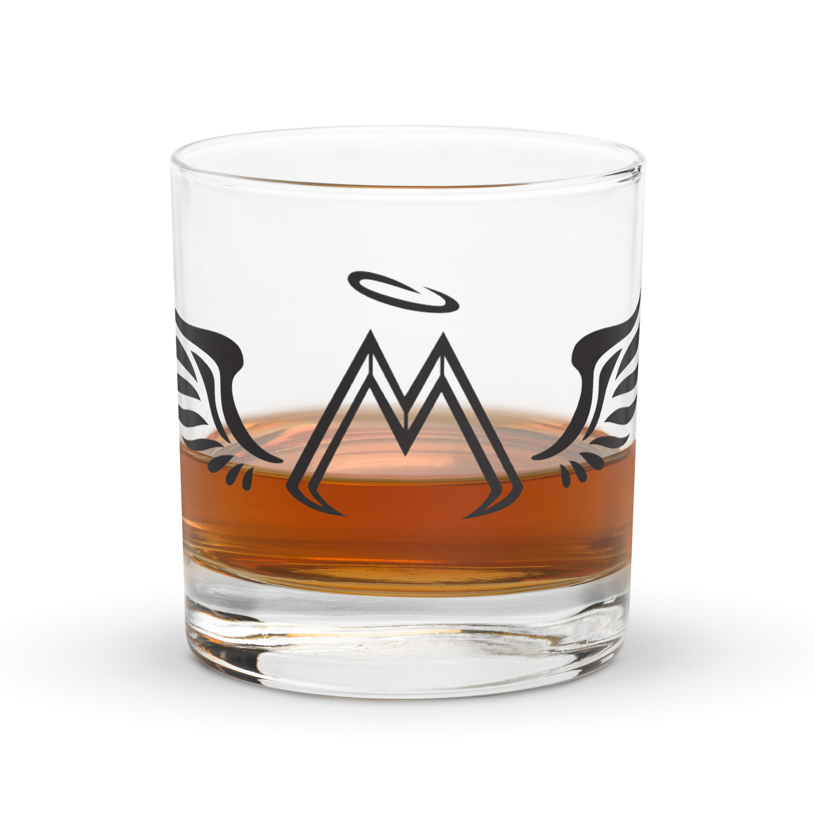 Clear Rocks Glass With Black MM Iconic Logo