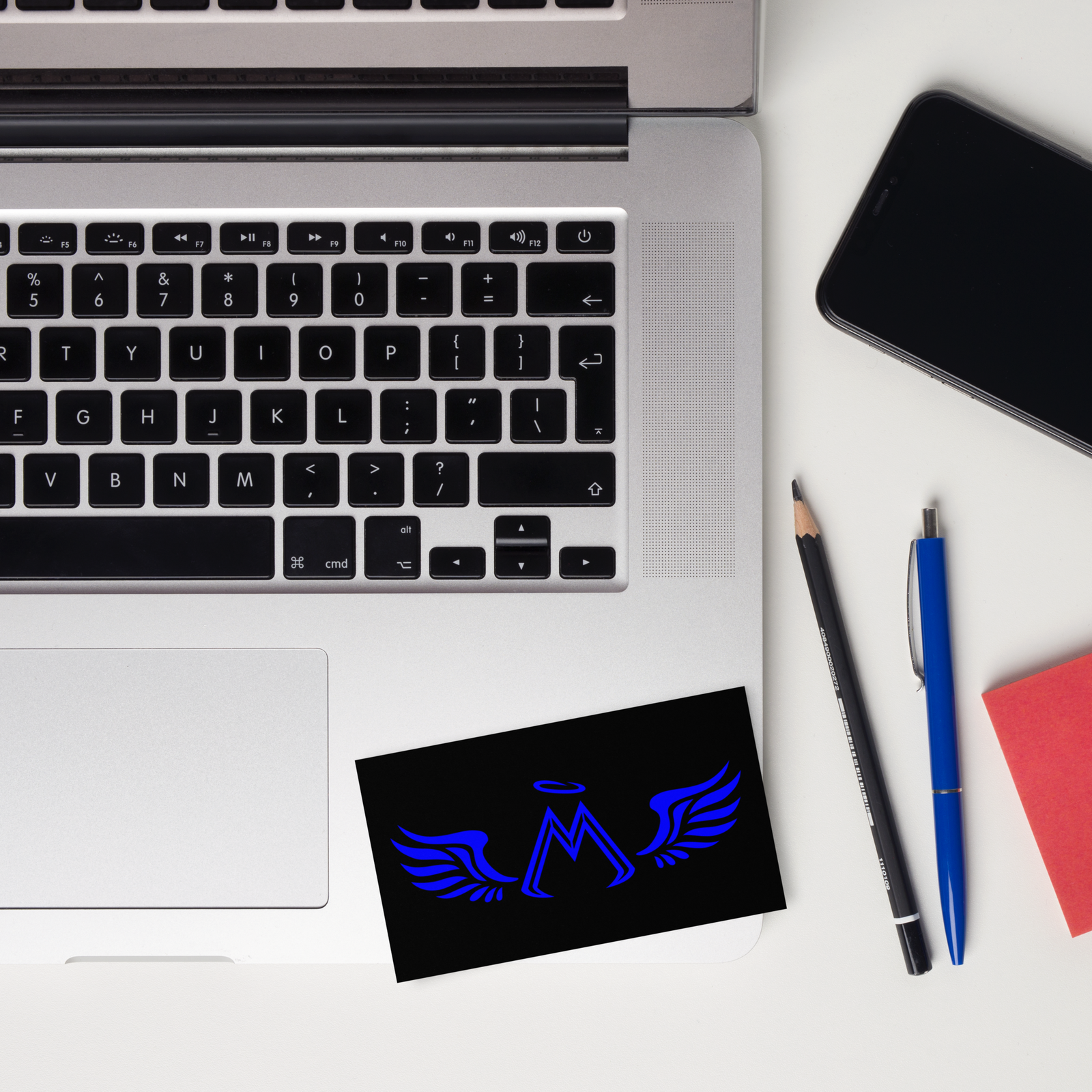 Set Of Black MM Business Cards With Red-Blue MM Iconic Logos