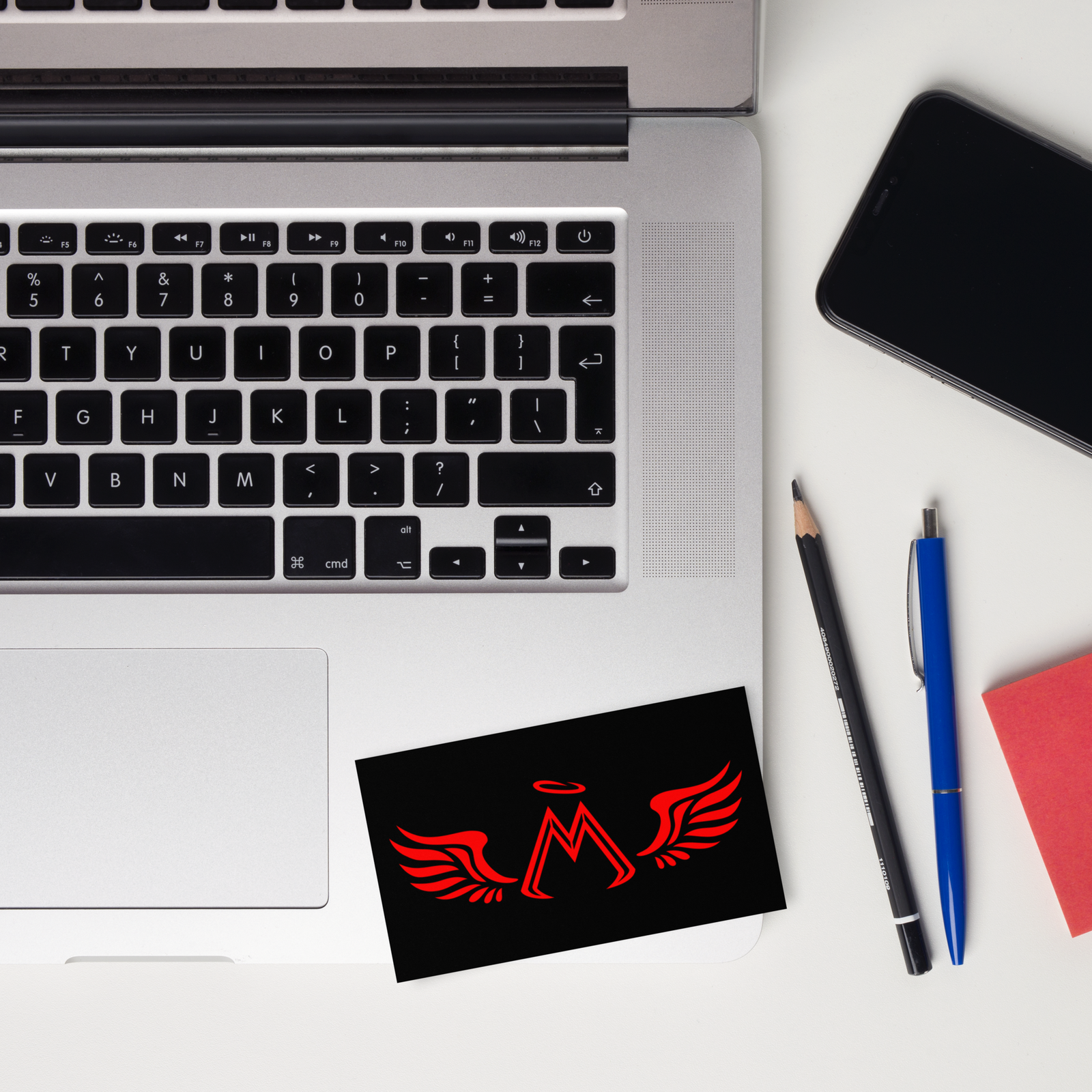 Set Of Black MM Business Cards With Red-Blue MM Iconic Logos