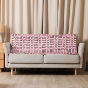 Pink Sherpa Blanket With Duplicated Black MM Iconic Logo
