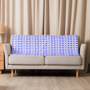 White Sherpa Blanket With Duplicated Blue MM Iconic Logo