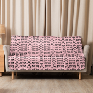 Pink Sherpa Blanket With Duplicated Black MM Iconic Logo