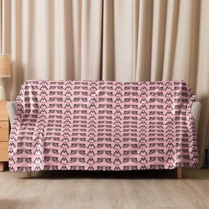 Pink Sherpa Blanket With Duplicated Black MM Iconic Logo