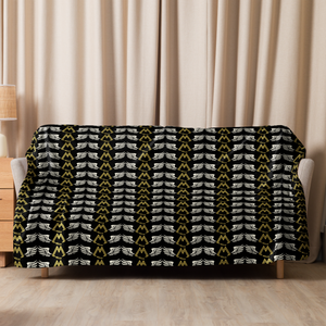 Black Sherpa Blanket With Duplicated Classic MM Iconic Logo