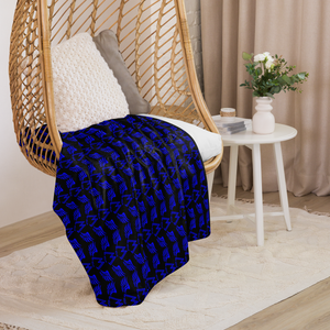 Black Sherpa Blanket With Duplicated Blue MM Iconic Logo