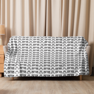 White Sherpa Blanket With Duplicated Black MM Iconic Logo