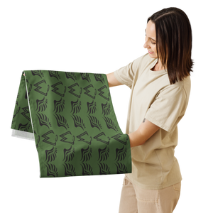 Army Green Table Runner With Duplicated Black MM Iconic Logo