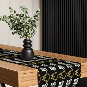 Black Table Runner With Duplicated Classic MM Iconic Logo