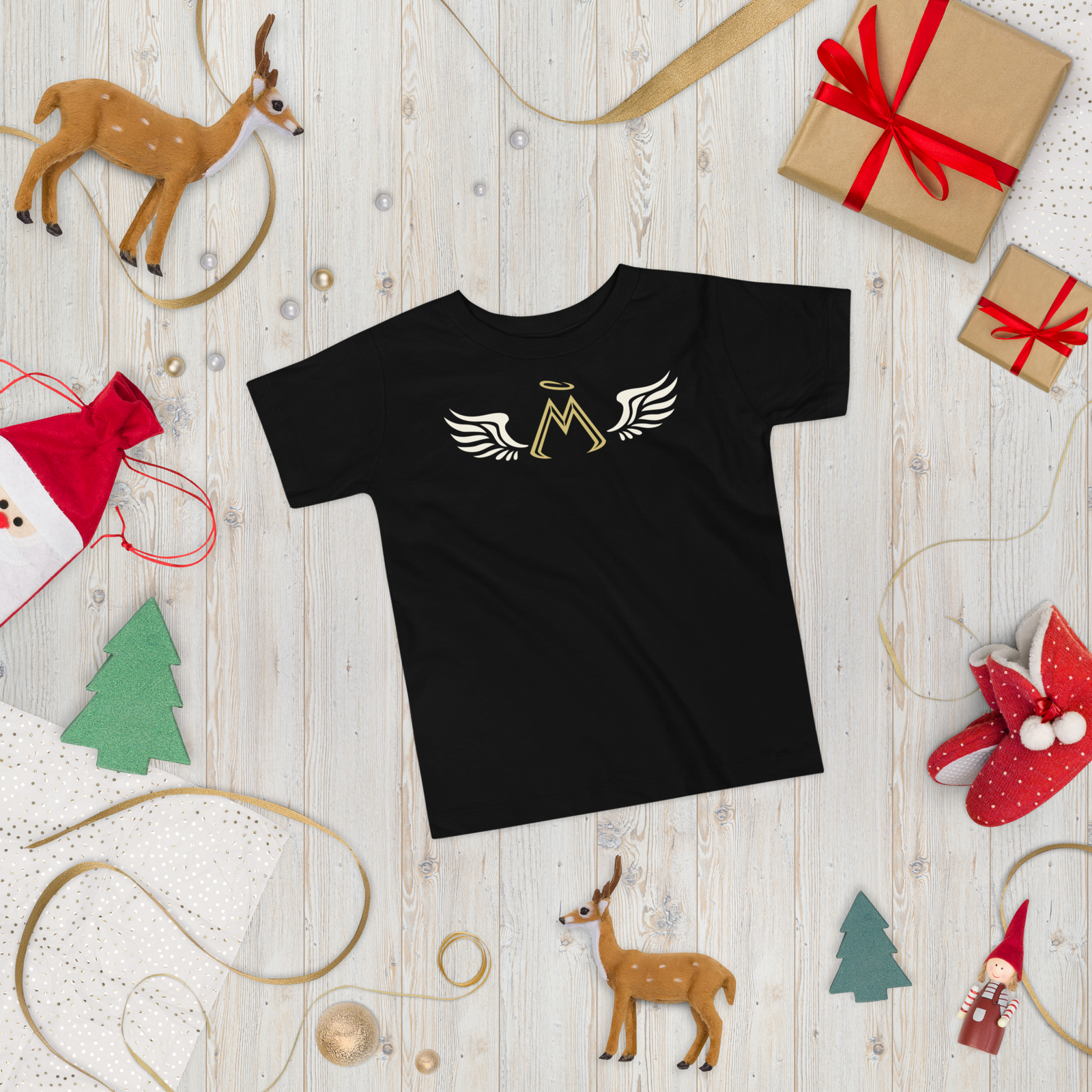 Black Toddler Short Sleeve Tee With Classic MM Iconic Logo