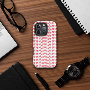 White Tough Cases For iPhone 16 With Duplicated Red MM Iconic Logo