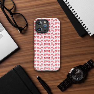 White Tough Cases For iPhone 16 With Duplicated Red MM Iconic Logo
