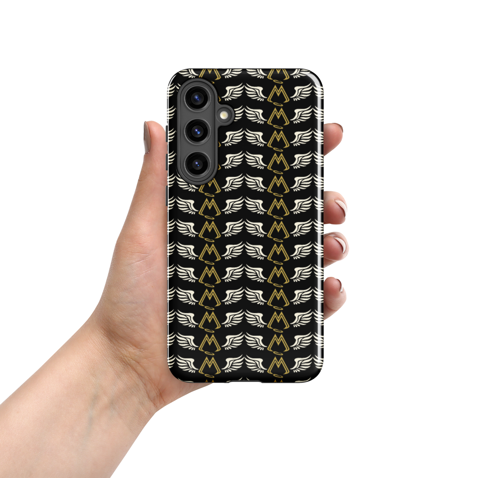 Black Tough Samsung Galaxy S24 Cases With Duplicated Classic MM Iconic Logo