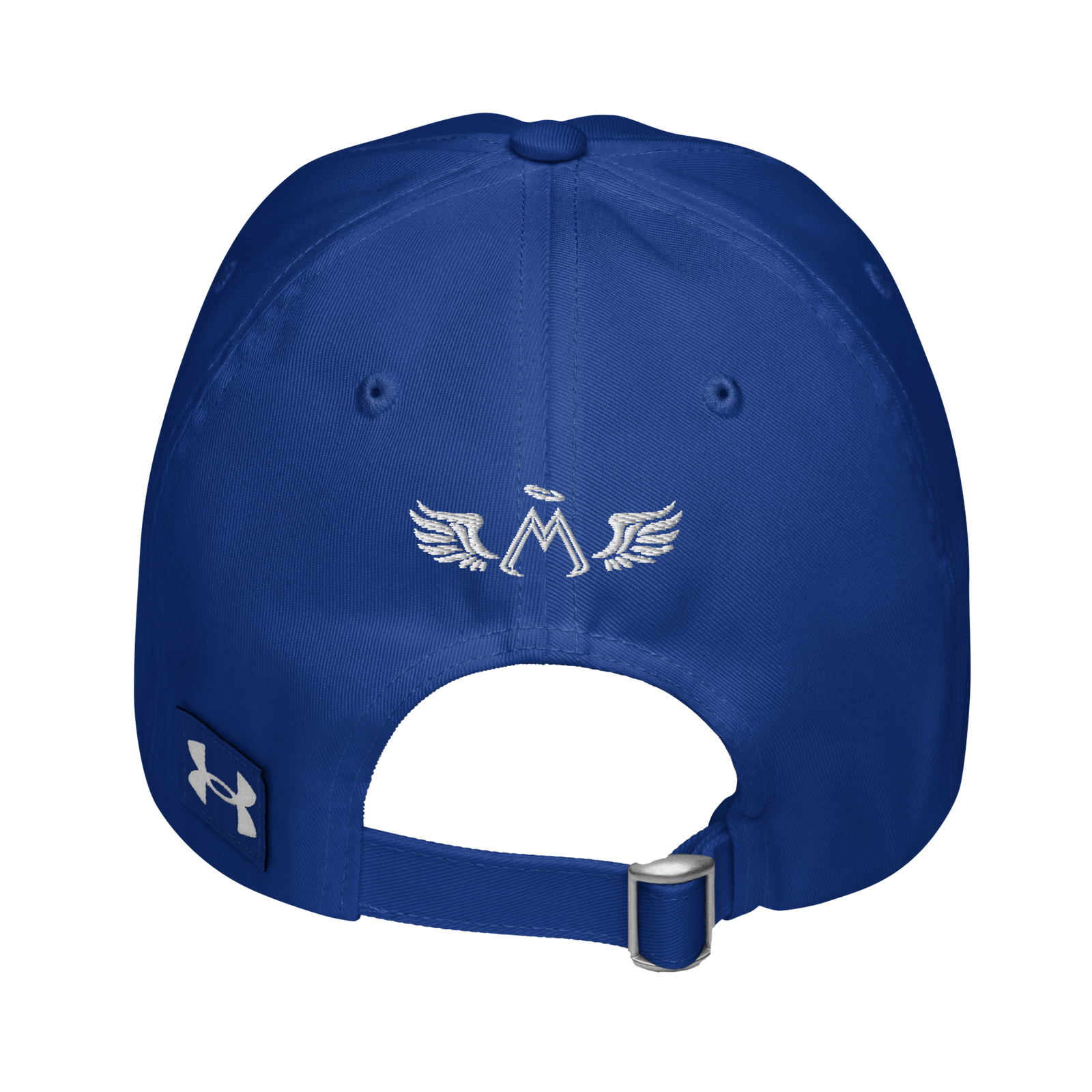 Blue Under Armour Dad Hat With Embroidered White MM Iconic Logo