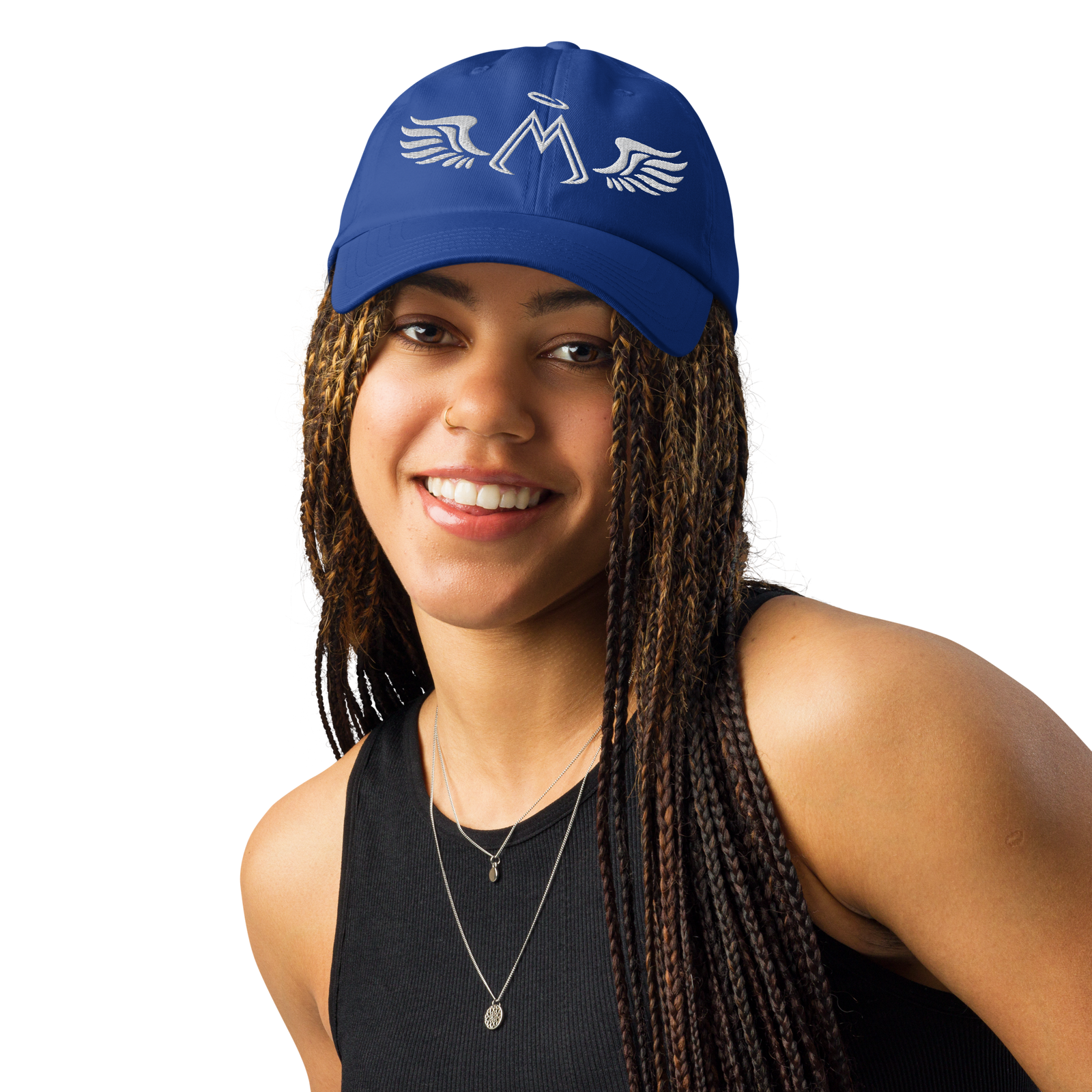 Blue Under Armour Dad Hat With Embroidered White MM Iconic Logo