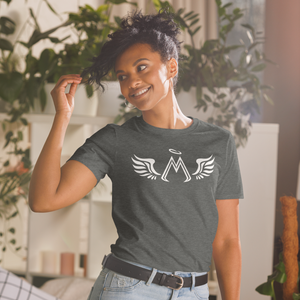 Dark Heather Short-Sleeve Unisex T-Shirt With White MM Iconic Logo