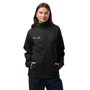 Black Unisex Columbia Soft Shell Jacket With Embroidered Classic MM Iconic Logo