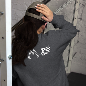 Dark Heather Unisex Sweatshirt With White MM Iconic Logo