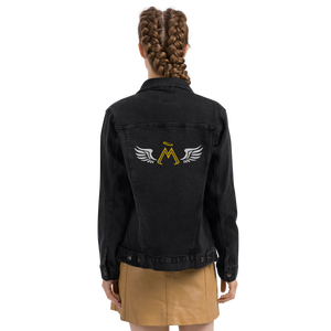 Black Denim Unisex Jacket With Embroidered Classic MM Iconic Logo