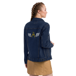 Blue Denim Unisex Jacket With Embroidered Classic MM Iconic Logo