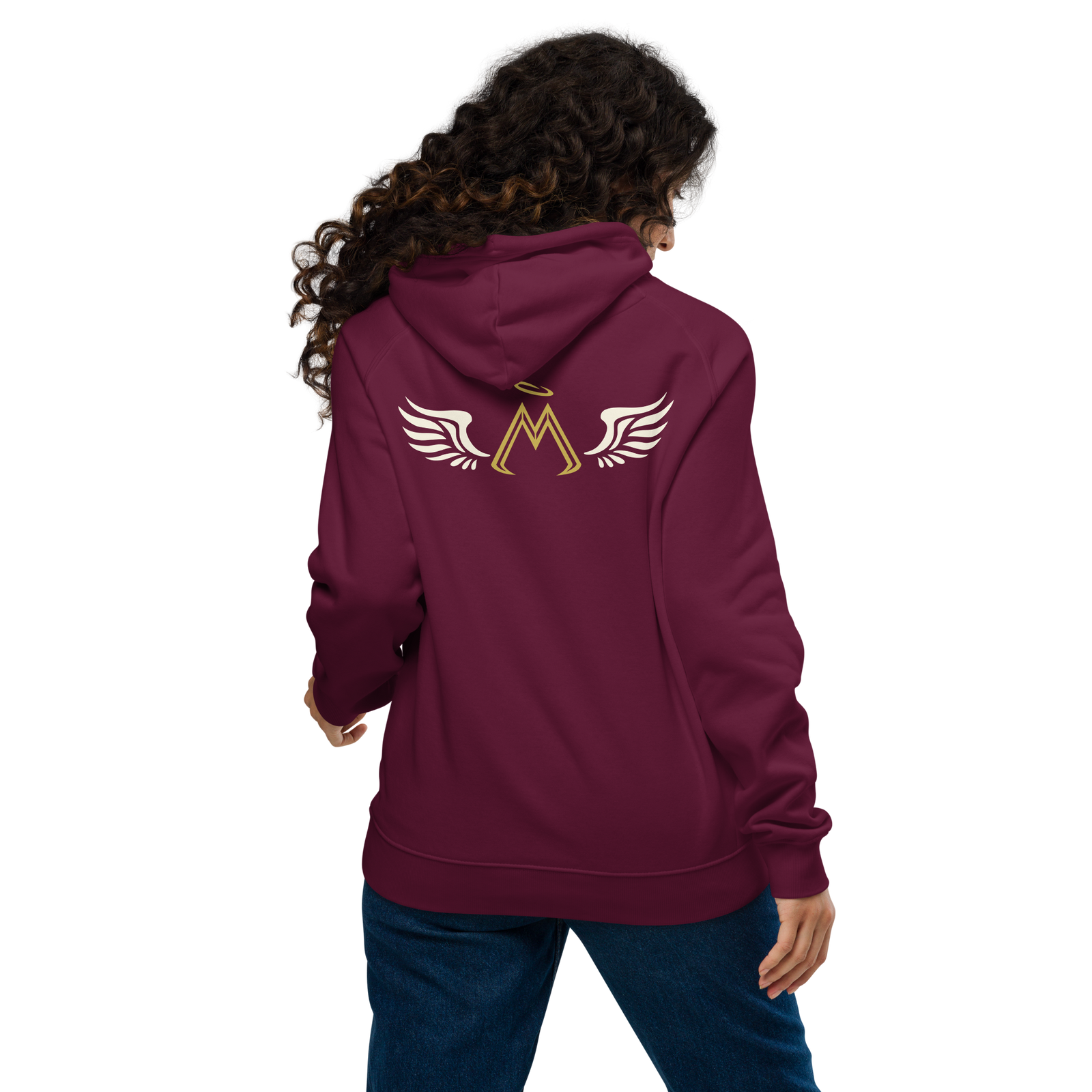 Maroon Eco Raglan Hoodie With Embroidered Classic MM Iconic Logo