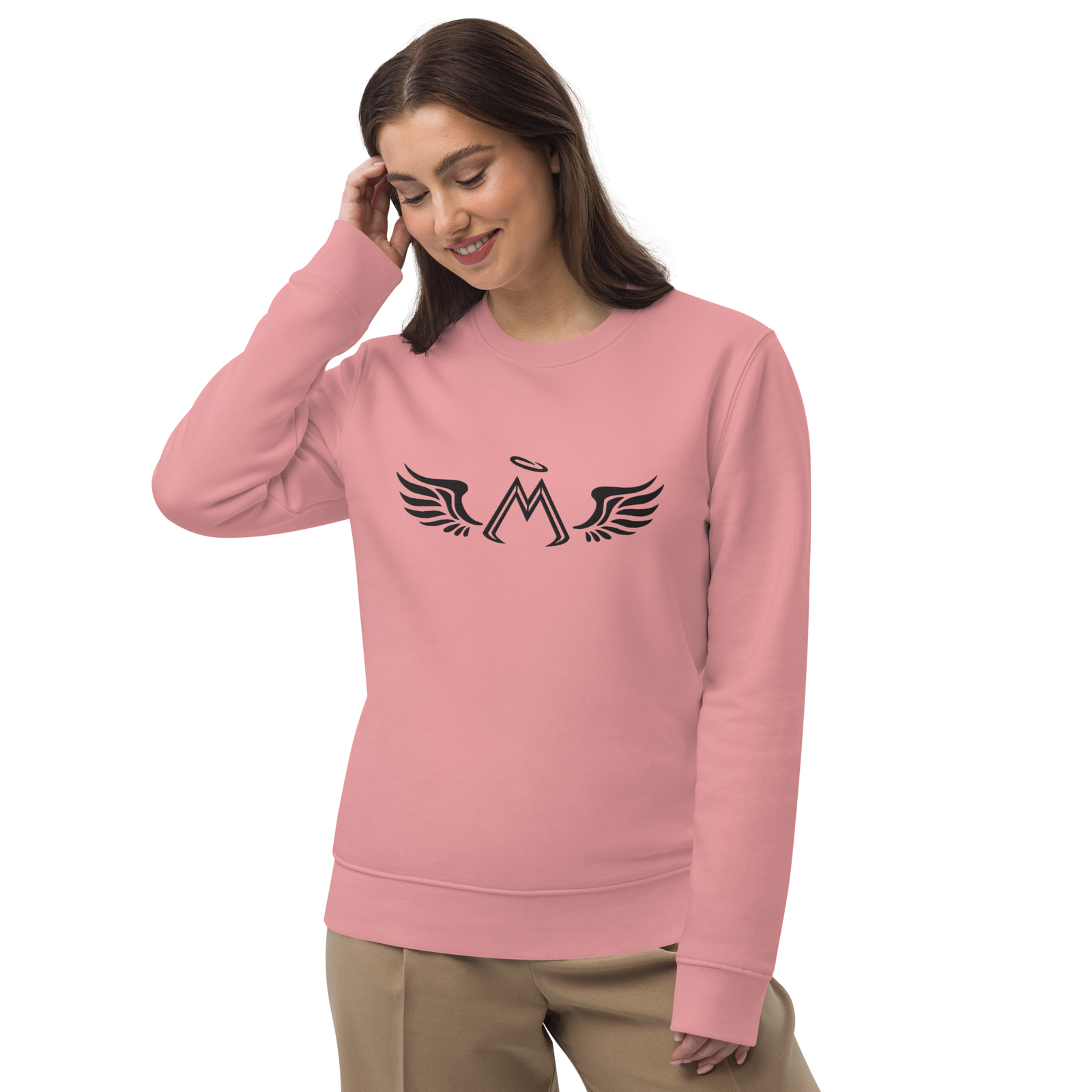 Canyon Pink Unisex Eco Sweatshirt With Embroidered Black MM Iconic Logo