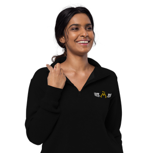 Black Unisex Fleece Pullover With Embroidered Classic MM Iconic Logo