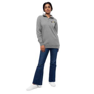 Carbon Grey Unisex Fleece Pullover With Embroidered Gold-Black MM Iconic Logo