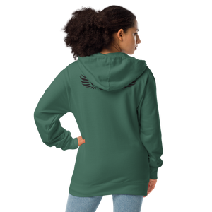 Forest Green Unisex Fleece Zip Up Hoodie With Embroidered Black MM Iconic Logo