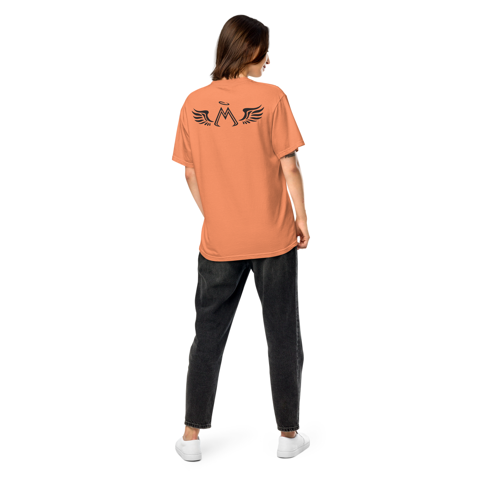 Terracotta Unisex Garment-Dyed Heavyweight T-Shirt With Black MM Iconic Logo
