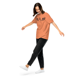 Terracotta Unisex Garment-Dyed Heavyweight T-Shirt With Black MM Iconic Logo