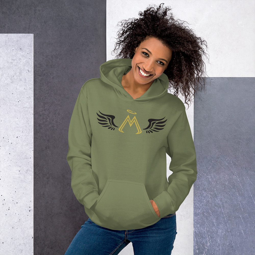Army Green Hoodie With Gold-Black MM Iconic Logo