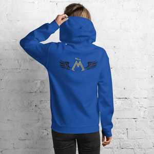 Blue Unisex Hoodie With Gold-Black MM Iconic Logo