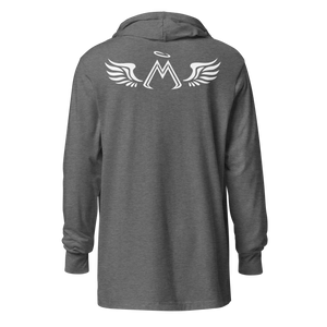 Carbon Grey Hooded Long Sleeve Tee With Classic MM Iconic Logo