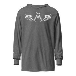 Carbon Grey Hooded Long Sleeve Tee With Classic MM Iconic Logo